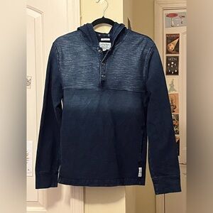 Lucky Brand True Indigo Hooded Sweatshirt with Button Up